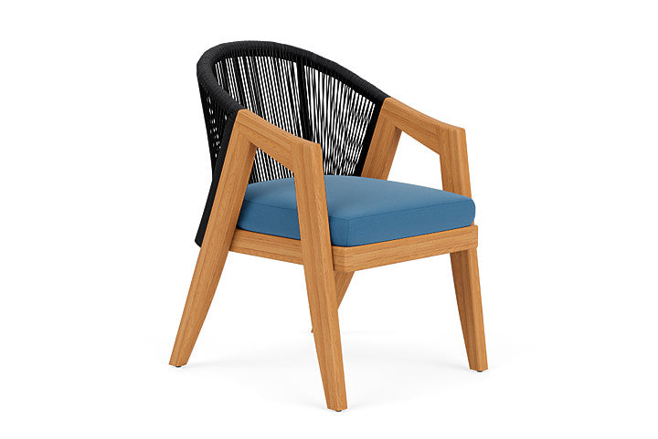 Lloyd Flanders - Alpine Dining Armchair In Natural Teak Finish With Bamboo Bay Sky Fabric - 3630010962007 view 1
