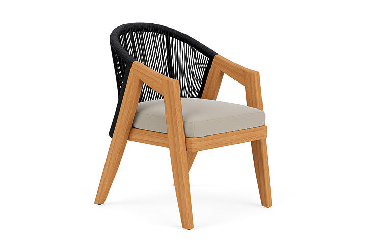 Lloyd Flanders - Alpine Dining Armchair In Natural Teak Finish With Callen Driftwood Fabric - 3630010962023 view 1