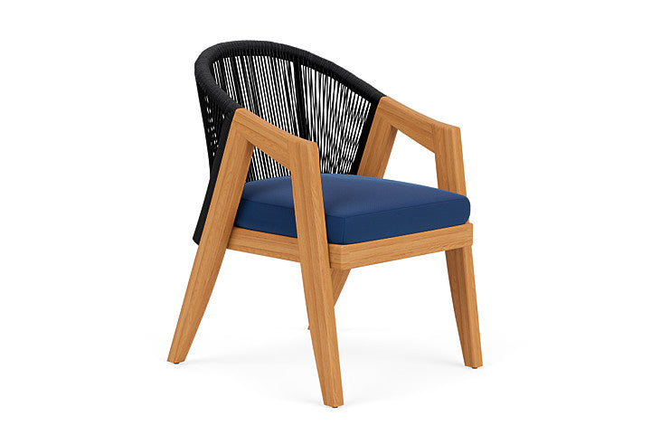 Lloyd Flanders - Alpine Dining Armchair In Natural Teak Finish With Flagship Lapis Fabric - 3630010961813 view 1