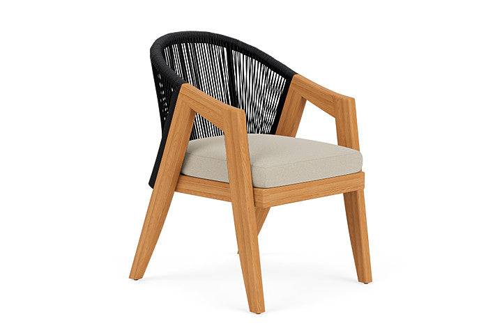 Lloyd Flanders - Alpine Dining Armchair In Natural Teak Finish With Rumba Straw Fabric - 3630010962008 view 1