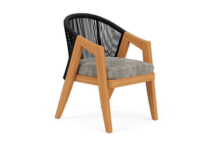 Lloyd Flanders - Alpine Dining Armchair In Natural Teak Finish With Surface Slate Fabric - 3630010962056 view 1