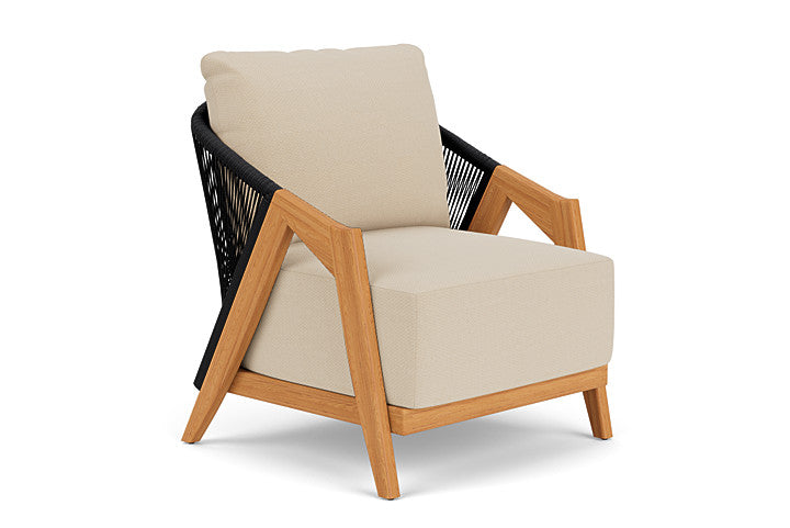 Lloyd Flanders - Alpine Lounge Chair In Natural Teak Finish With Raindrop Almond Fabric - 3630020962055 view 1