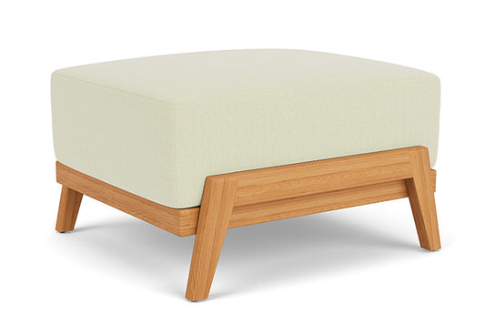 Lloyd Flanders - Alpine Ottoman In Natural Teak Finish With Bamboo Bay Meadow Fabric - 3630170962060 view 2