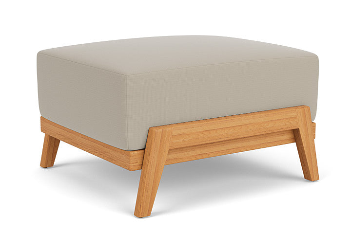 Lloyd Flanders - Alpine Ottoman In Natural Teak Finish With Callen Driftwood Fabric - 3630170962023 view 2