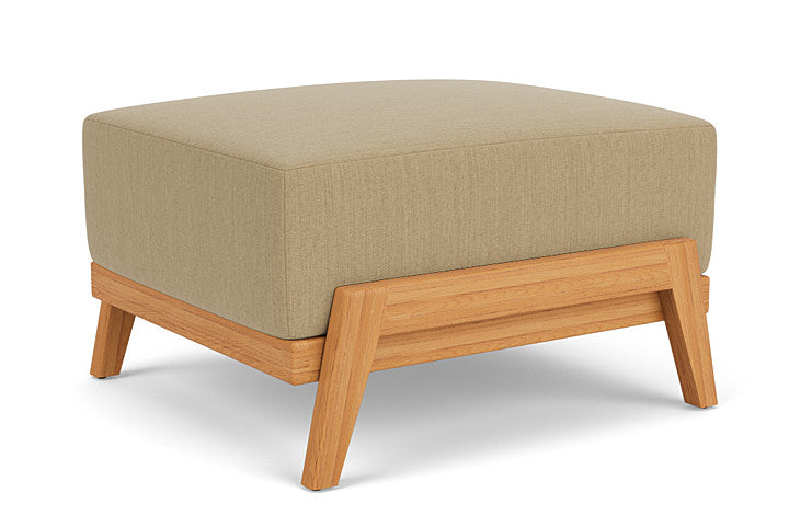 Lloyd Flanders - Alpine Ottoman In Natural Teak Finish With Loveboat Saffron Fabric - 3630170962009 view 2
