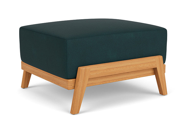 Lloyd Flanders - Alpine Ottoman In Natural Teak Finish With Sandberg Lagoon Fabric - 3630170962039 view 2