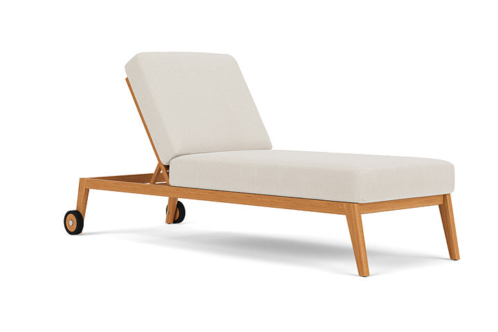 Lloyd Flanders - Alpine Pool Chaise In Natural Teak Finish With Decorline Natural Fabric - 3630200962015 view 1