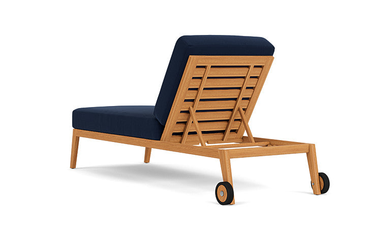 Lloyd Flanders - Alpine Pool Chaise In Natural Teak Finish With Decorline Navy Fabric - 3630200962019 view 2