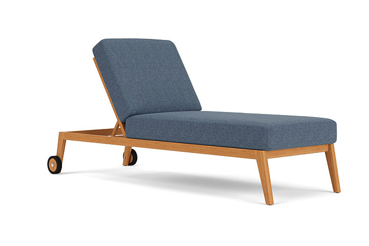 Lloyd Flanders - Alpine Pool Chaise In Natural Teak Finish With Deluna Aegean Fabric - 3630200962030 view 1