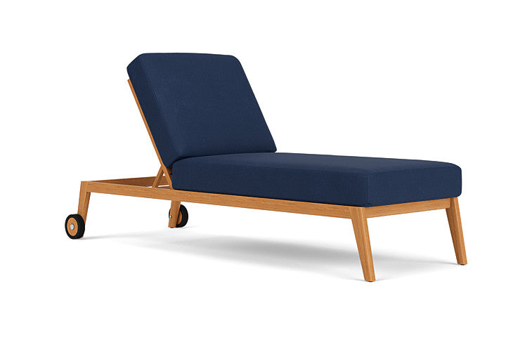 Lloyd Flanders - Alpine Pool Chaise In Natural Teak Finish With Sandberg Navy Fabric - 3630200962025 view 1
