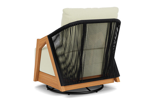Lloyd Flanders - Alpine Swivel Lounge Chair In Natural Teak Finish With Bamboo Bay Meadow Fabric - 3630800962060 view 2
