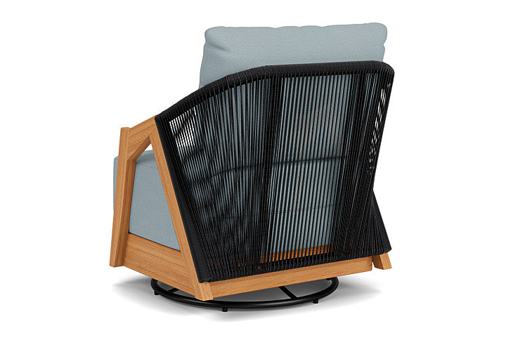 Lloyd Flanders - Alpine Swivel Lounge Chair In Natural Teak Finish With Kadogo Lake Fabric - 3630800962041 view 2