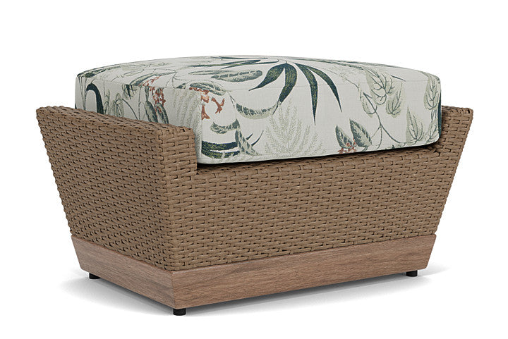 Lloyd Flanders - Charisma Ottoman In Brindle Finish With Delicate Botanical Sage Fabric - 4210175142075 view 2