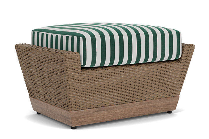 Lloyd Flanders - Charisma Ottoman In Brindle Finish With Safari/White Stripe Fabric - 421017514269 view 2