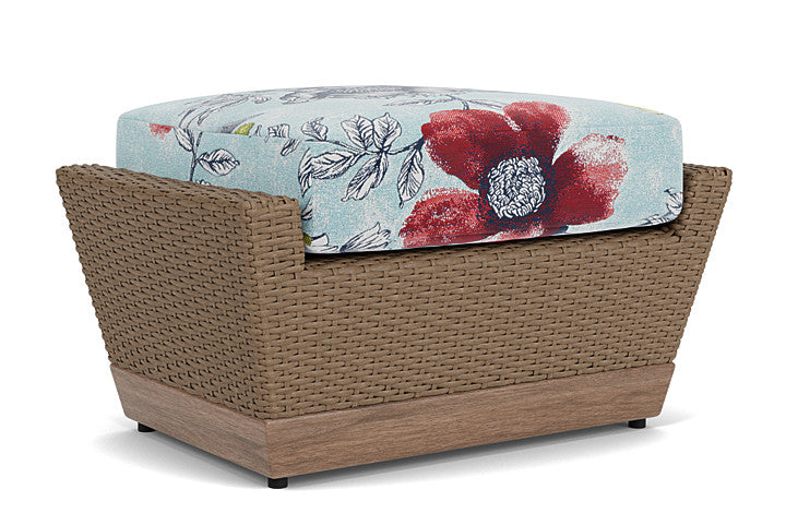 Lloyd Flanders - Charisma Ottoman In Brindle Finish With Serena Floral Meadow Fabric - 4210175142079 view 2