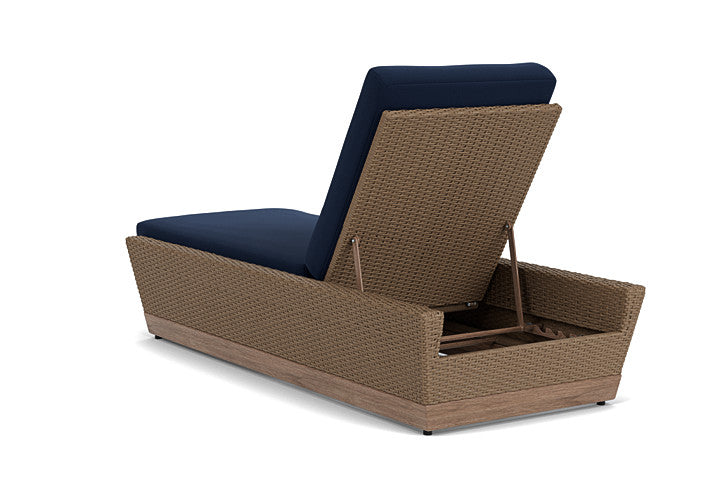 Lloyd Flanders - Charisma Pool Chaise In Brindle Finish With Decorline Navy Fabric - 4210205142019 view 2