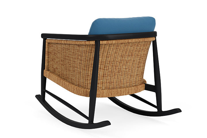 Lloyd Flanders - Galloway Lounge Rocker In Tortoiseshell Finish With Bamboo Bay Sky Fabric - 2390331112007 view 2