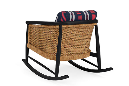 Lloyd Flanders - Galloway Lounge Rocker In Tortoiseshell Finish With Berkely Hall Navy Fabric - 2390331112063 view 2