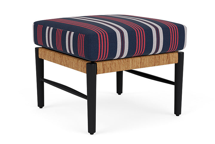 Lloyd Flanders - Galloway Ottoman In Tortoiseshell Finish With Berkely Hall Navy Fabric - 2390171112063 view 2