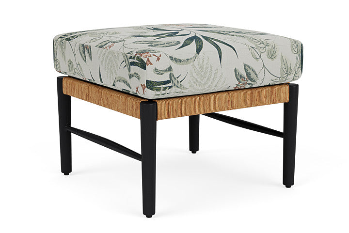 Lloyd Flanders - Galloway Ottoman In Tortoiseshell Finish With Delicate Botanical Sage Fabric - 2390171112075 view 2