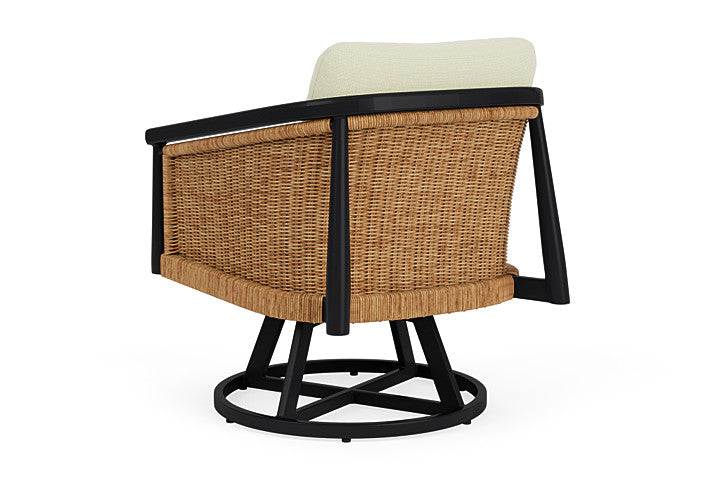 Lloyd Flanders - Galloway Swivel Lounge Chair In Tortoiseshell Finish With Bamboo Bay Meadow Fabric - 2390801112060 view 2