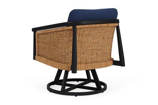 Lloyd Flanders - Galloway Swivel Lounge Chair In Tortoiseshell Finish With Beach Navy Fabric - 2390801112013 view 2