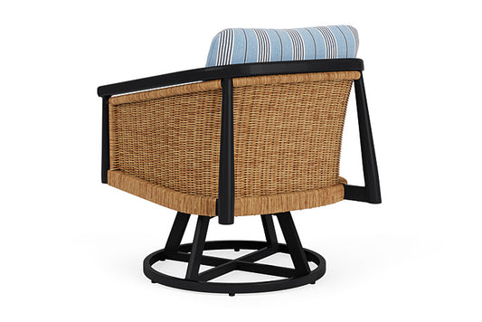 Lloyd Flanders - Galloway Swivel Lounge Chair In Tortoiseshell Finish With Hansen Sky Fabric - 239080111064 view 2