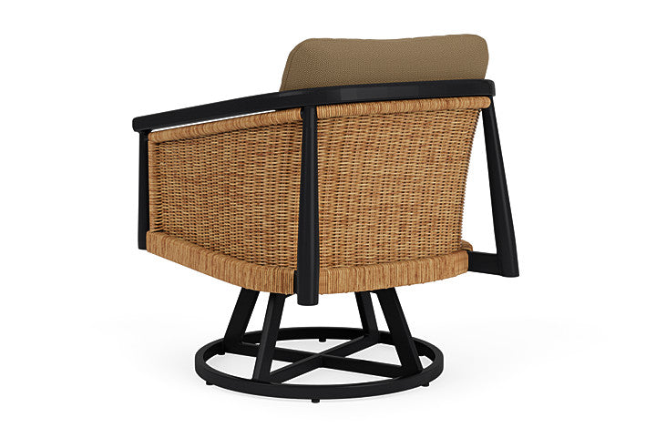 Lloyd Flanders - Galloway Swivel Lounge Chair In Tortoiseshell Finish With Reflections Straw Fabric - 2390801112053 view 2