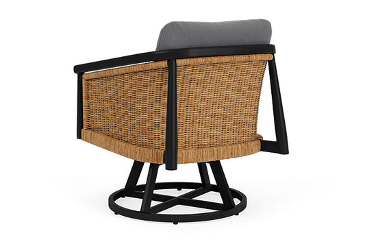 Lloyd Flanders - Galloway Swivel Lounge Chair In Tortoiseshell Finish With Remy Graphite Fabric - 2390801112003 view 2