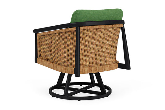 Lloyd Flanders - Galloway Swivel Lounge Chair In Tortoiseshell Finish With Seadog Botanical Fabric - 2390801112066 view 2
