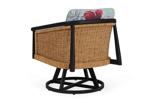 Lloyd Flanders - Galloway Swivel Lounge Chair In Tortoiseshell Finish With Serena Floral Meadow Fabric - 2390801112079 view 2