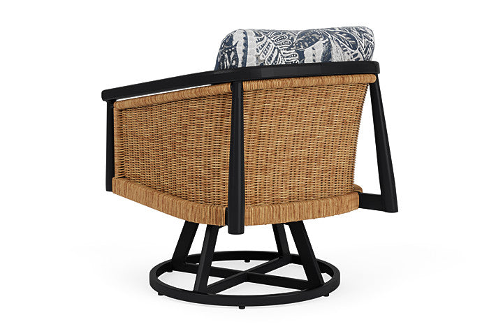 Lloyd Flanders - Galloway Swivel Lounge Chair In Tortoiseshell Finish With Wayfarer Mist Fabric - 2390801112074 view 2