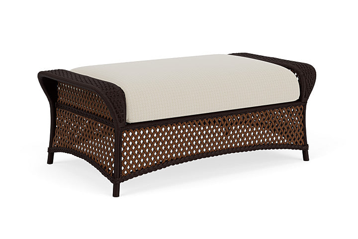 Lloyd Flanders - Grand Traverse Large Ottoman In Caramel Finish With Beach Natural Fabric - 713270362005 view 2