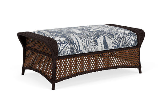 Lloyd Flanders - Grand Traverse Large Ottoman In Caramel Finish With Wayfarer Mist Fabric - 713270362074 view 2