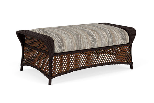 Lloyd Flanders - Grand Traverse Large Ottoman In Caramel Finish With Woodgrain Ash Fabric - 71327036723 view 2
