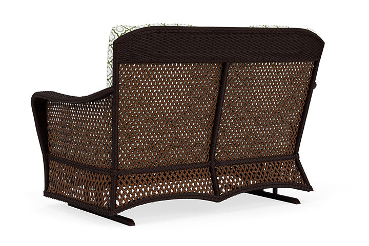 Lloyd Flanders - Grand Traverse Loveseat Glider In Caramel Finish With Savannah Green Fabric - 713470362064 view 2