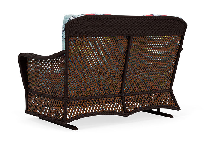Lloyd Flanders - Grand Traverse Loveseat Glider In Caramel Finish With Serena Floral Meadow Fabric - 713470362079 view 2