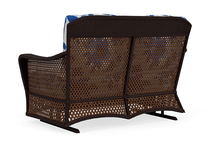 Lloyd Flanders - Grand Traverse Loveseat Glider In Caramel Finish With Watercolor Blossom Capri Fabric - 71347036672 view 2