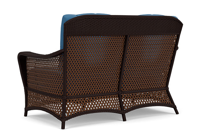 Lloyd Flanders - Grand Traverse Loveseat In Caramel Finish With Bamboo Bay Sky Fabric - 713500362007 view 2