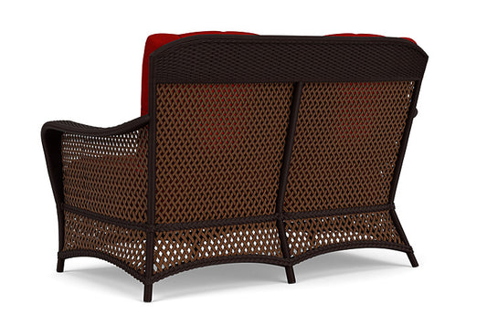 Lloyd Flanders - Grand Traverse Loveseat In Caramel Finish With Partyline Lollipop Fabric - 713500362054 view 2