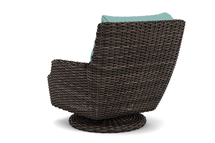 Lloyd Flanders - Largo High Back Swivel Rocker Lounge Chair In Vintage Oak Finish With Fife Aruba Fabric - 241080428748 view 2