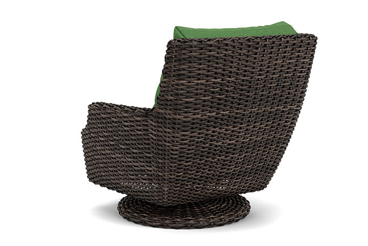 Lloyd Flanders - Largo High Back Swivel Rocker Lounge Chair In Vintage Oak Finish With Seadog Botanical Fabric - 2410804282066 view 2
