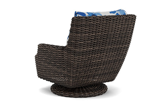 Lloyd Flanders - Largo High Back Swivel Rocker Lounge Chair In Vintage Oak Finish With Watercolor Blossom Capri Fabric - 241080428672 view 2