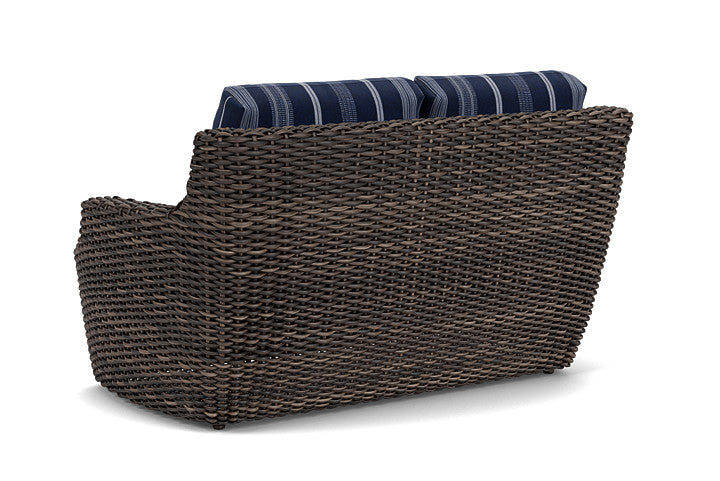 Lloyd Flanders - Largo Loveseat In Vintage Oak Finish With Consider Indigo Fabric - 2410504281969 view 2