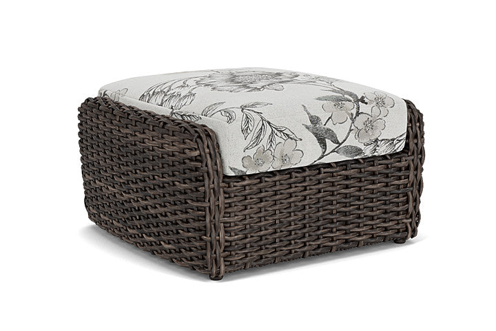 Lloyd Flanders - Largo Ottoman In Vintage Oak Finish With Serena Floral Dove Fabric - 2410174282077 view 2