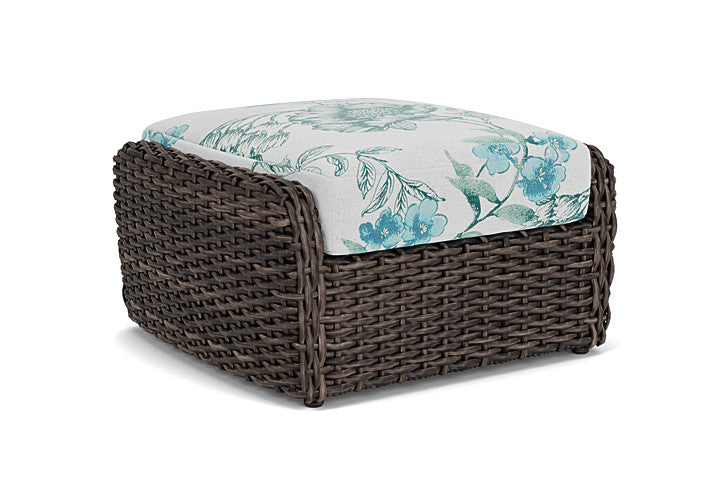 Lloyd Flanders - Largo Ottoman In Vintage Oak Finish With Serena Floral Mist Fabric - 2410174282078 view 2