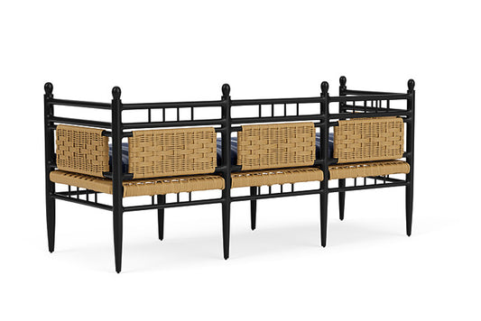 Lloyd Flanders - Low Country 3-Seat Garden Bench In Natural Finish With Consider Indigo Fabric - 772370671969 view 2