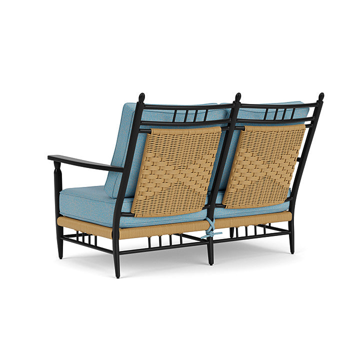 Lloyd Flanders - Low Country Loveseat In Natural Finish With Leeds Light Blue Fabric - 770500672058 view 2