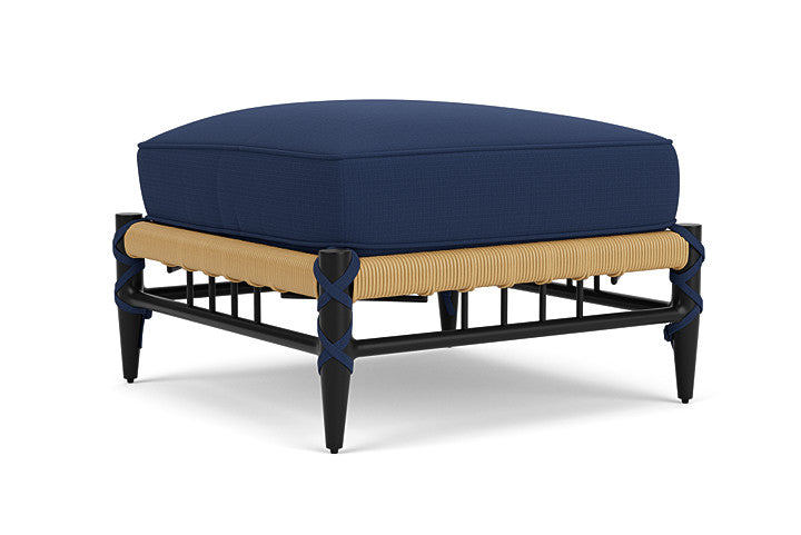 Lloyd Flanders - Low Country Ottoman In Natural Finish With Beach Navy Fabric - 770170672013 view 2