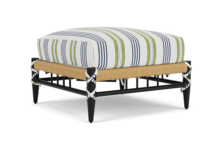 Lloyd Flanders - Low Country Ottoman In Natural Finish With Berkely Hall Green Fabric - 770170672062 view 2
